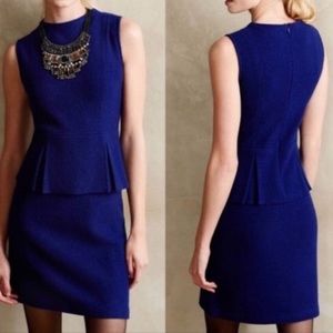 Sparrow Blue Sleeveless Wool Peplum Dress!